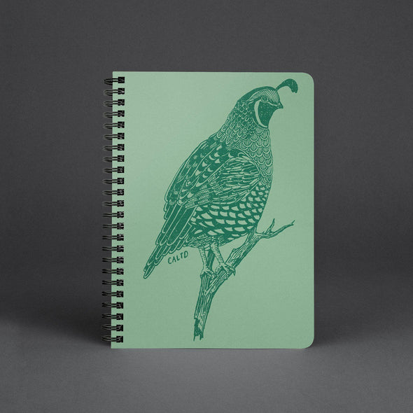 Quail Summer Green Spiral Notebook-CA LIMITED