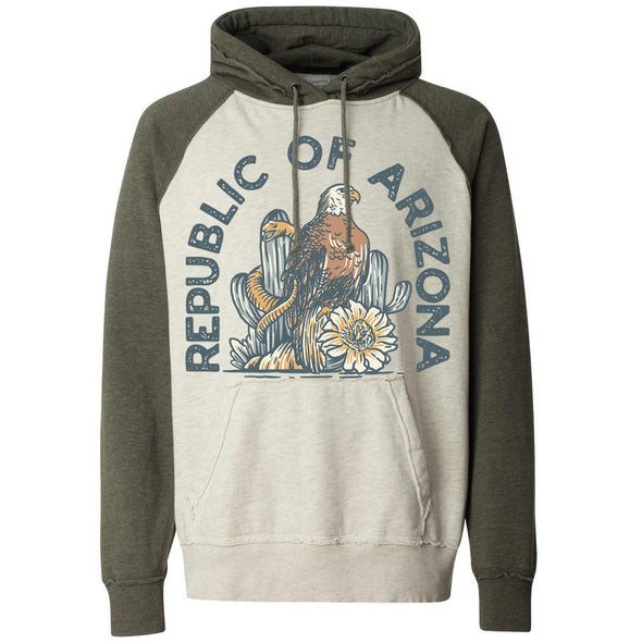 Republic Of Arizona Raglan Hoodie-CA LIMITED