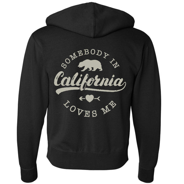 Somebody Loves Me In CA Zipper Hoodie-CA LIMITED