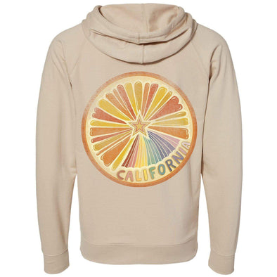 Starburst Orange Raglan Zip Up Hoodie-CA LIMITED