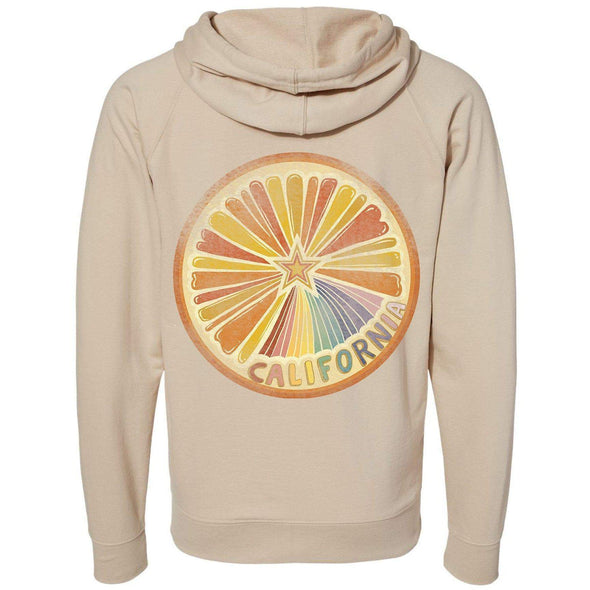 Starburst Orange Raglan Zip Up Hoodie-CA LIMITED