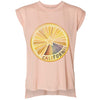 Starburst Orange Rolled Sleeve Tank-CA LIMITED