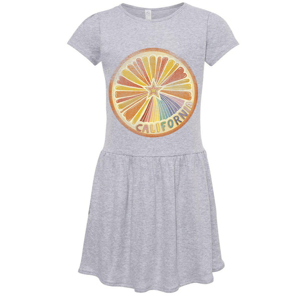 Starburst Orange Toddlers Dress-CA LIMITED