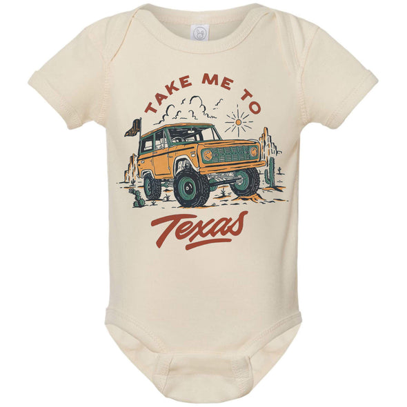 Take Me Tx Baby Onesie-CA LIMITED