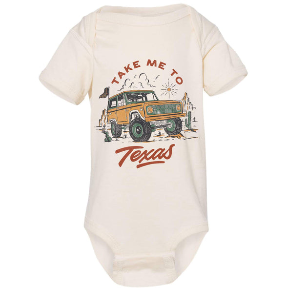 Take Me Tx Baby Onesie-CA LIMITED