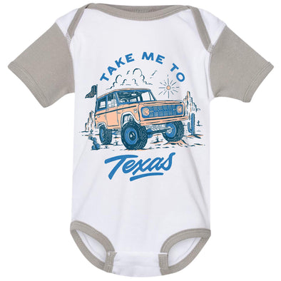 Take Me Tx Baby Onesie-CA LIMITED