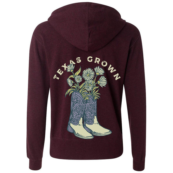 Texas Grown Zipper Hoodie-CA LIMITED