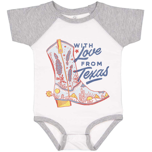 With Love TX Baseball Baby Onesie-CA LIMITED