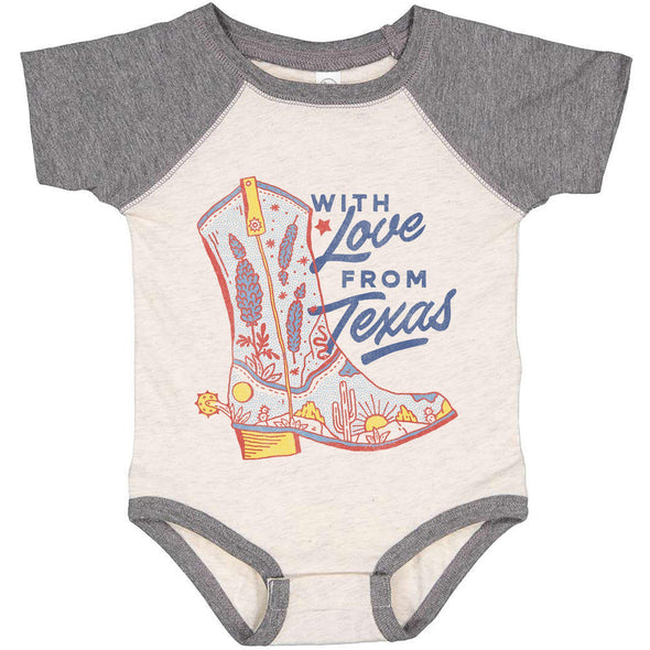 With Love TX Baseball Baby Onesie-CA LIMITED