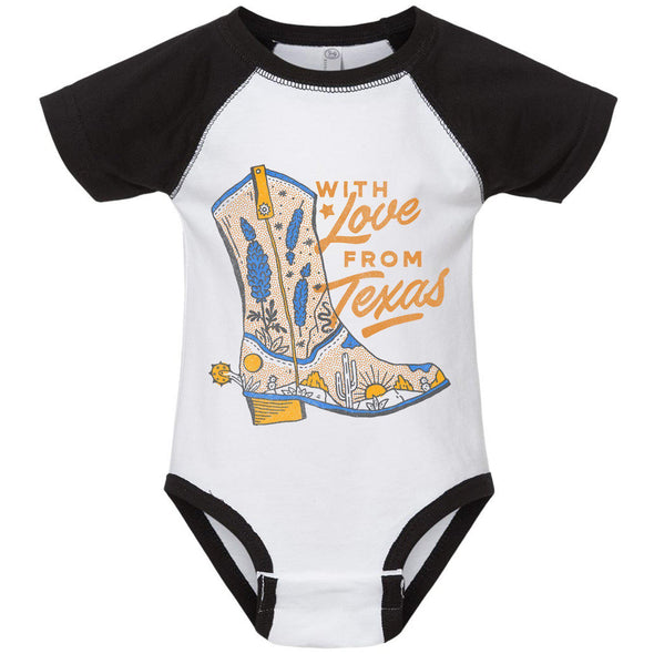 With Love TX Baseball Baby Onesie-CA LIMITED