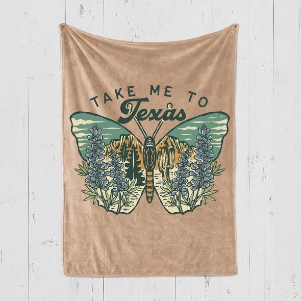 Take Me Texas Butterfly Blanket